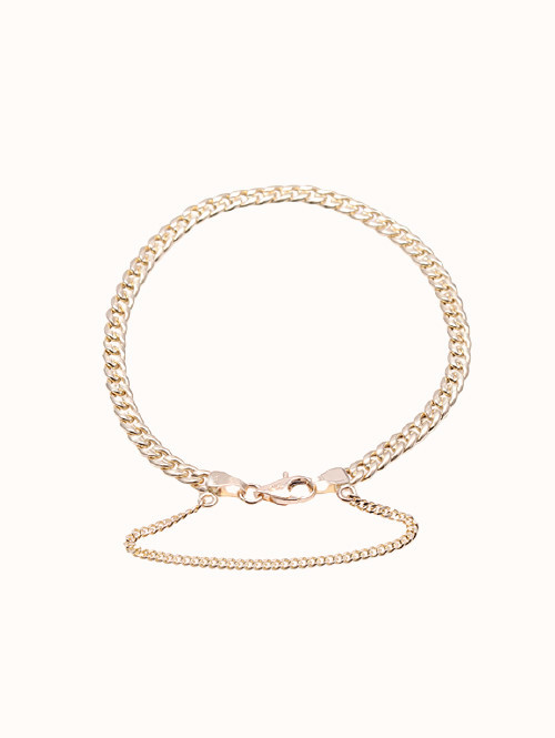 14K 18K 할로우 커브 팔찌 (중)