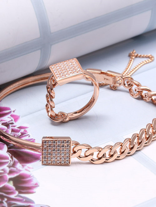 14K 18K 엠버 하프 체인 팔찌