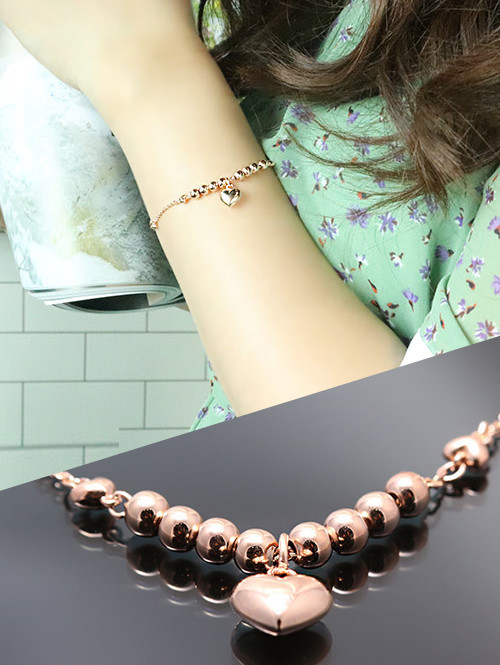 14K 18K 하트 볼 팔찌