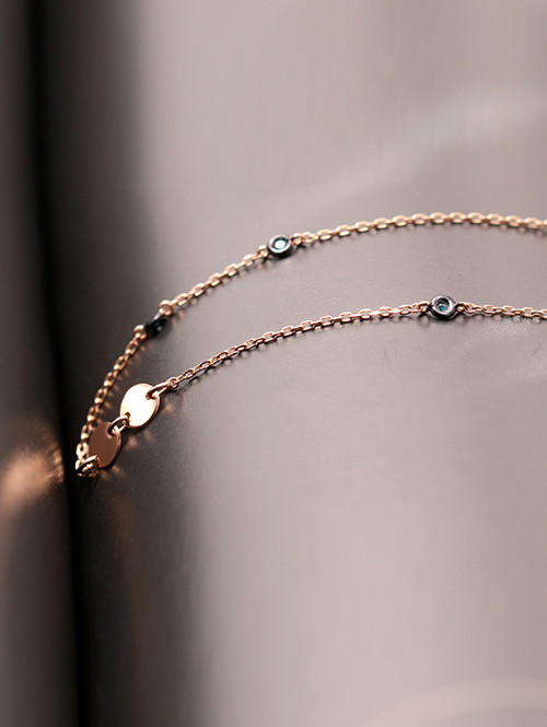 14K 18K 트윈 청다이아 목걸이