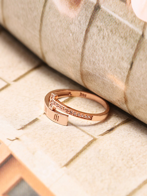 14K 18K 로마스틱 T 반지