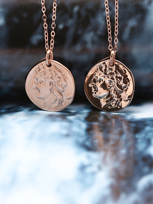 14K 18K 빈티지 코인 목걸이