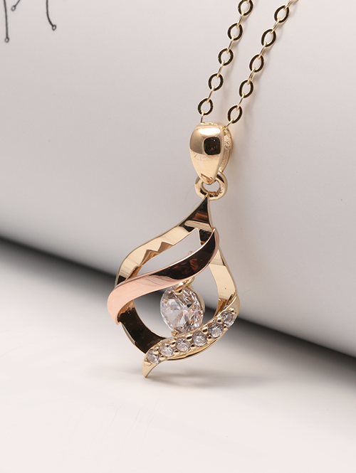 14K 18K 디아망 물방울 팬던트 [체인별도별도상품]