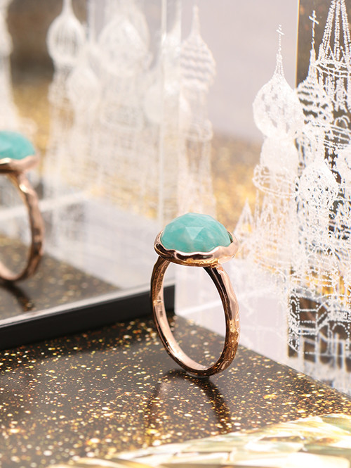 14K 18K  쟈스민 아마조나이트 반지