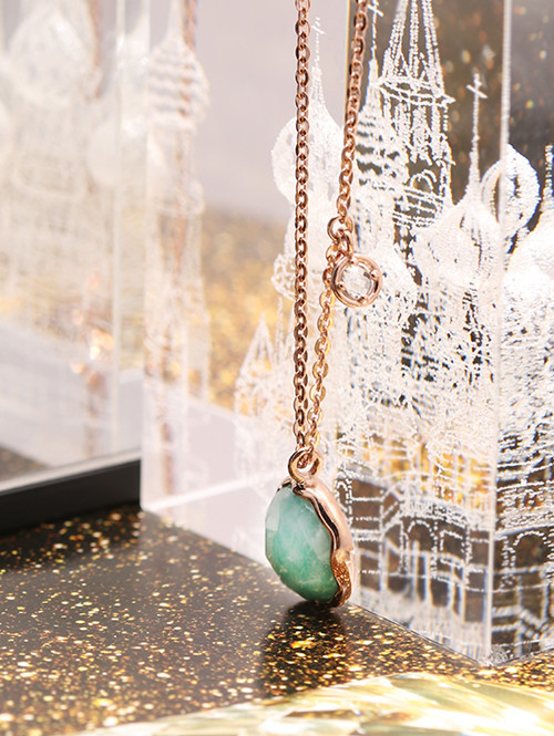 14K 18K 쟈스민 아마조나이트 목걸이