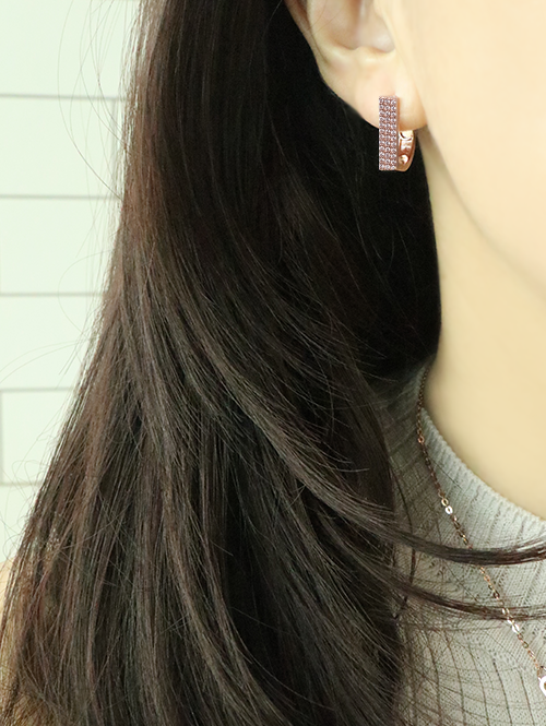 14K 18K 르제 스퀘어 귀걸이