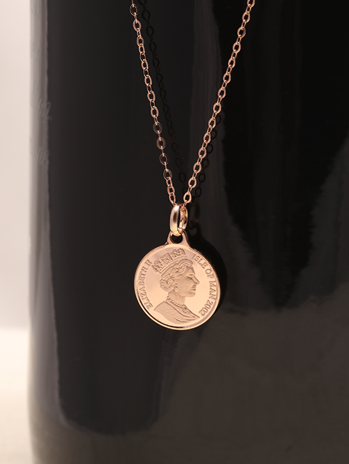 14K 18K 레스 엘리자베스Ⅱ 코인 팬던트 (15mm) (체인별도상품)