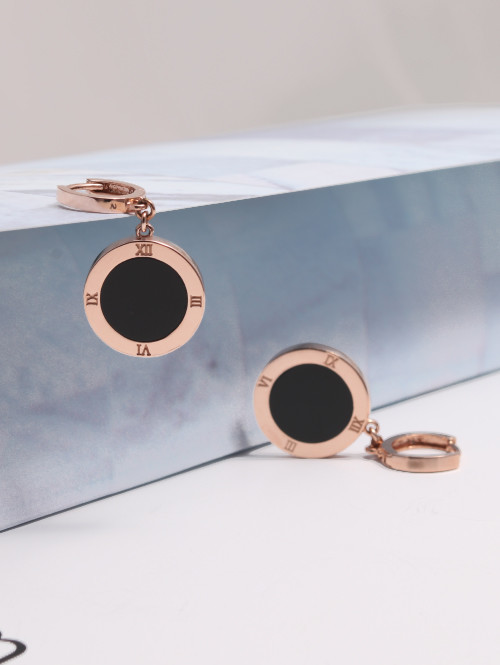 14K 18K 콰트로 로마 오닉스 귀걸이