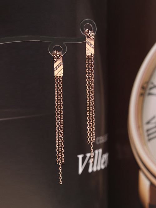 14K 18K 리아트리스 체인 귀걸이 (소사이즈)