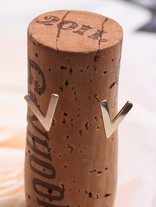 14K 모던 브이 귀걸이