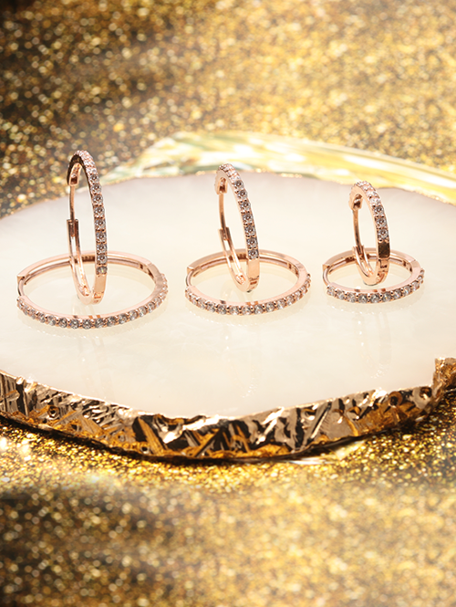 14K 18K 테니스 귀걸이 (소,중,대사이즈)