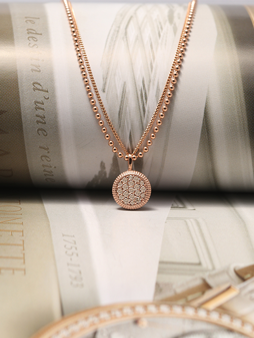 14K 18K 투 띵스 다이아 두줄 써클 목걸이