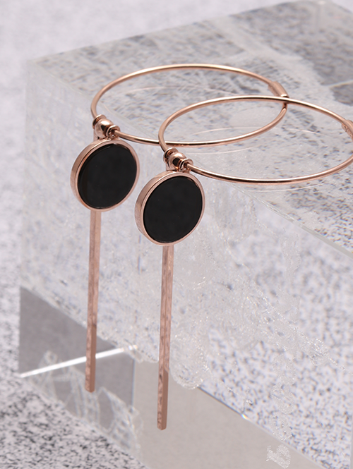 14K 18K 오닉스 링 귀걸이