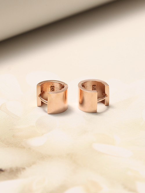 14K 18K 심플 원통 귀걸이