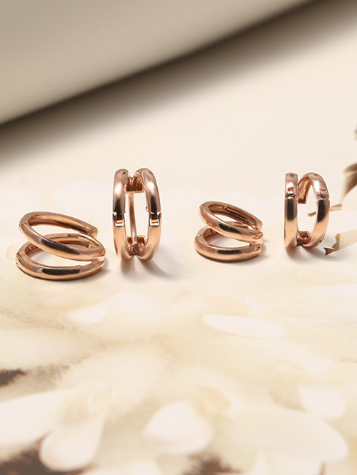 14K 18K 티오스 두줄 링귀걸이 (소,대사이즈)