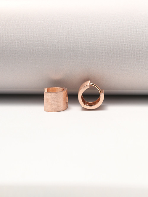 14K 18K 심플 스지 원통 귀걸이