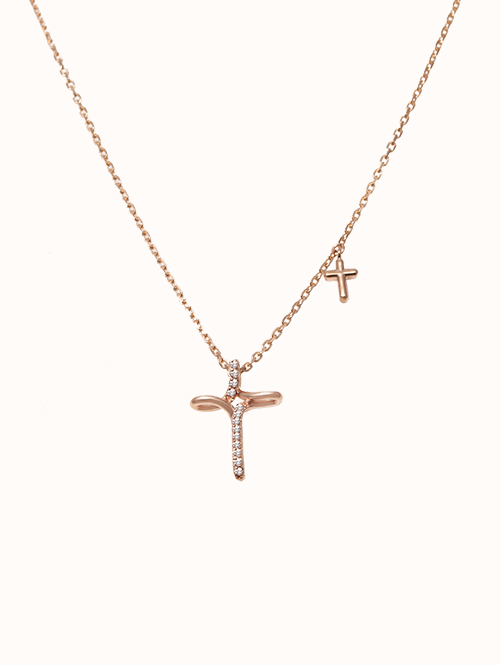 14K 18K 첼시 십자가 목걸이