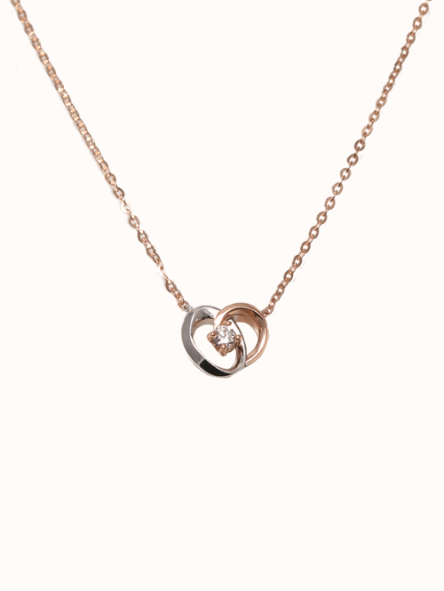 14K 18K 로엘티 하트 1부 다이아 목걸이