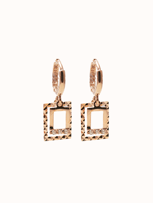 14K 18K 비노 더블사각 귀걸이