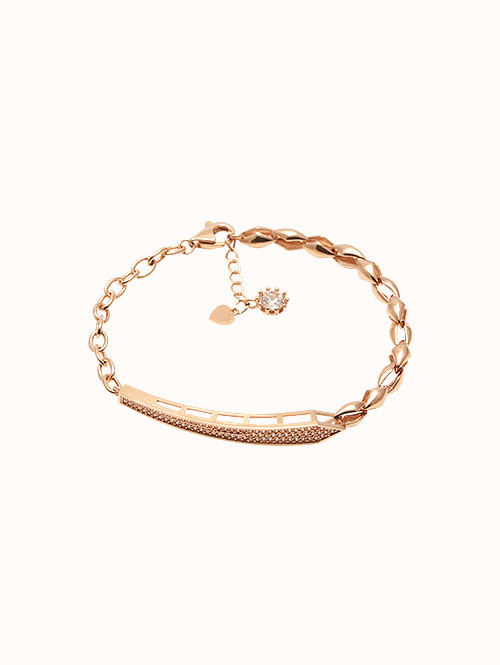 14K 18K 메드 스틱 언발 체인 팔찌