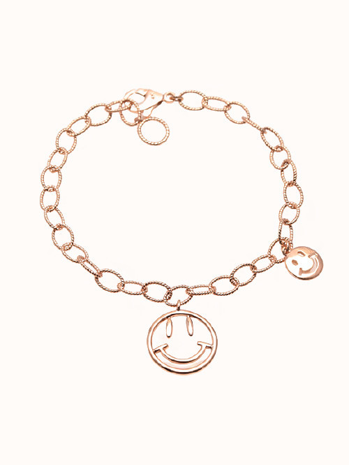 14K 18K 해피 스마일 사슬 체인 팔찌