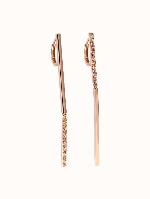 14K 18K 누스메어 언발 바 귀걸이