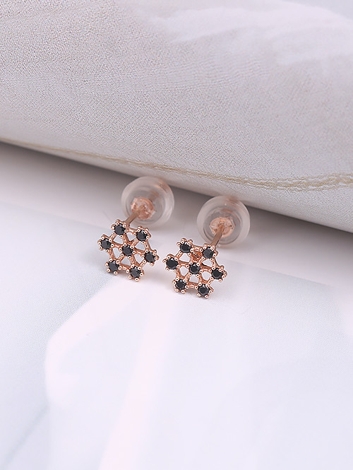 14K 블랙 눈꽃 귀걸이