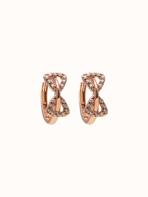 14K 18K 미니 리본 큐빅 귀걸이