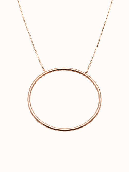 14K 18K 모던 빅써클 롱 목걸이