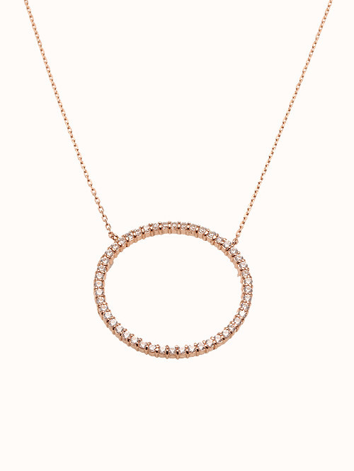 14K 18K 코셋 큐빅써클 롱 목걸이