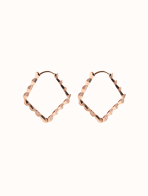 14K 18K 코랄 스퀘어 컷팅볼 귀걸이(소사이즈/대사이즈)