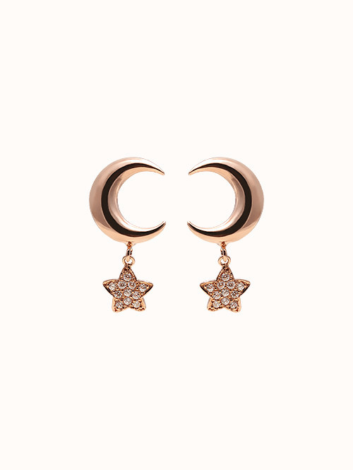 14K 18K 뉴아던 달&별 귀걸이