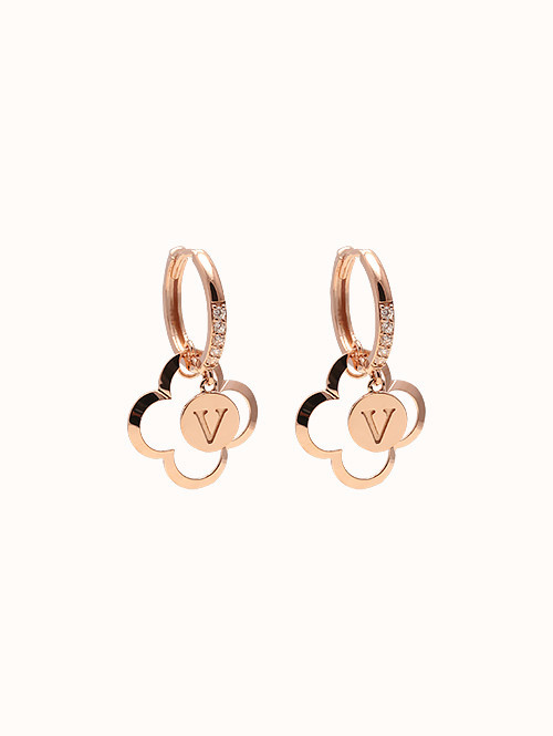 14K 18K 빌리브 클로버 V 귀걸이