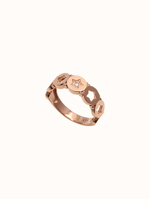 14K 18K 샬로에 스타 반지