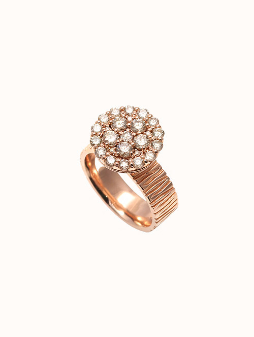 14K 18K 리베르떼 써클 꼬냑 다이아 반지