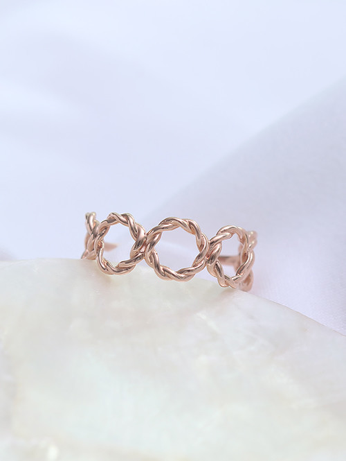 14K 18K 메어리 꼬임 써클 반지