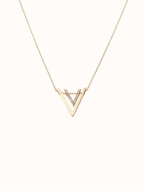 14K 18K 더블 브이 목걸이