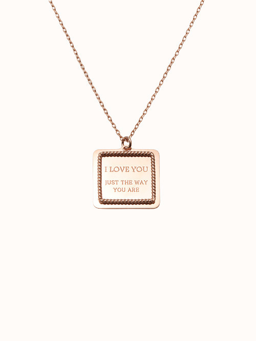 14K 18K I LOVE YOU 스퀘어 목걸이