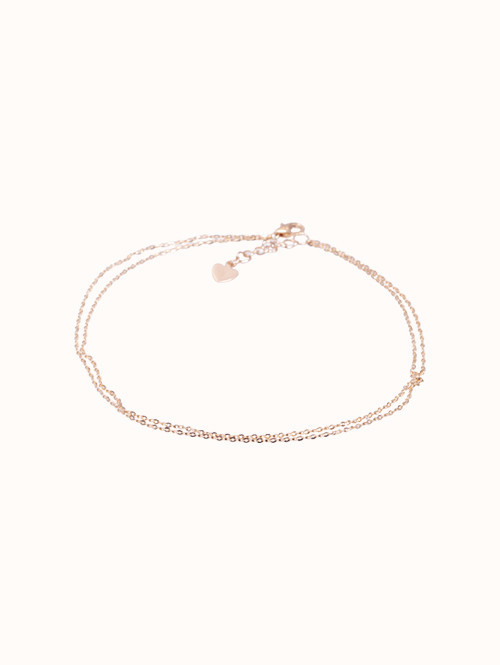 14K 18K 심플로스 두줄 발찌