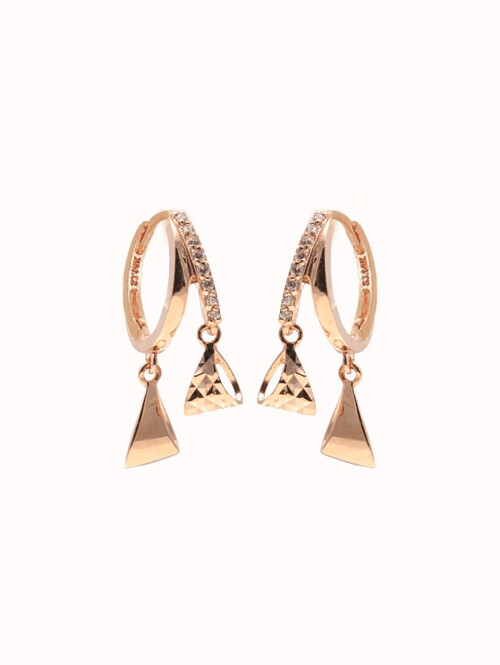 14K 18K 포니 삼각 귀걸이