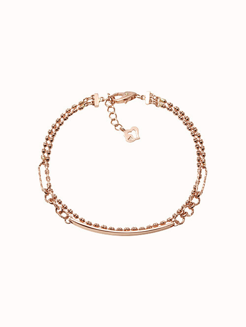 14K 18K 로카바 컷팅볼 두줄 팔찌