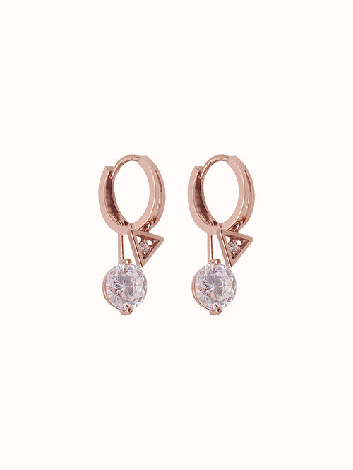 14K 18K 키르케 도형 큐빅 귀걸이