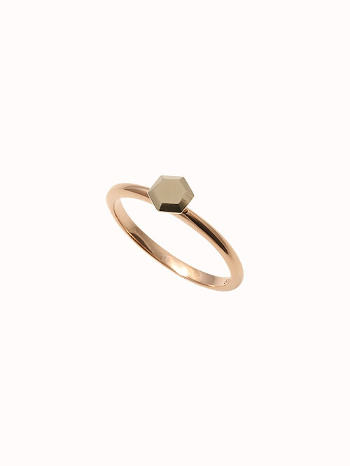 14K 18K 에디토르 육각 반지