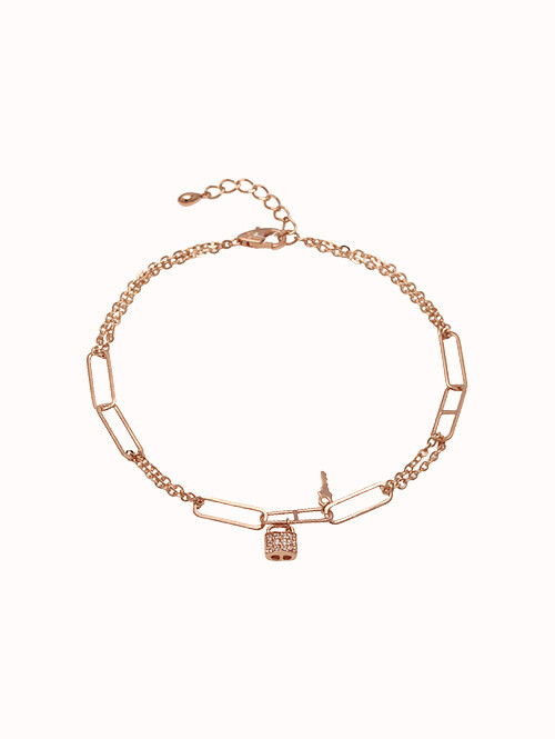 14K 18K 프로미스 자물쇠 팔찌