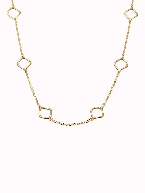 14K 18K 벨룸 스퀘어 일체형 목걸이