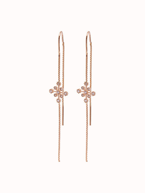 14K 18K 에르샤 크리스탈 드롭 귀걸이