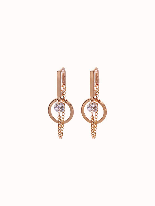 14K 18K 피델레 써클 체인 귀걸이