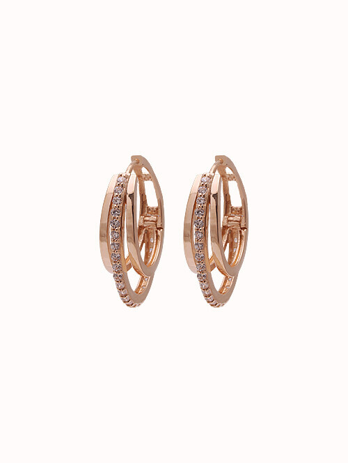 14K 18K 카시오페아 세줄 링 귀걸이(소,대사이즈)