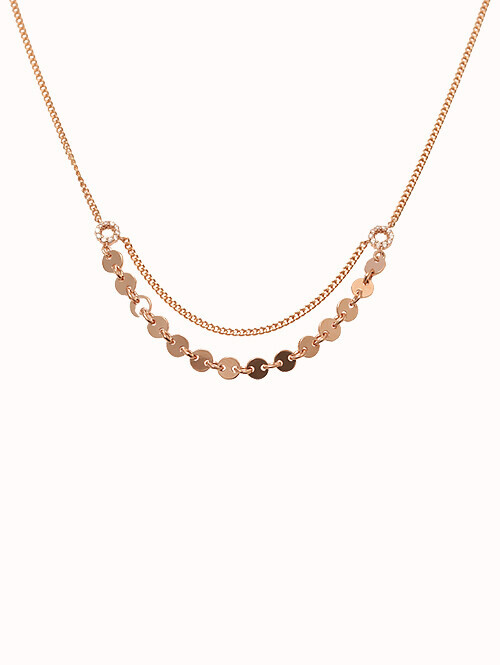 14K 18K 스팽글 레이어 목걸이