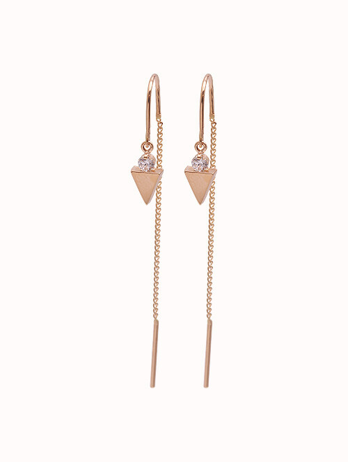 14K 18K 세데스 삼각 드롭 귀걸이